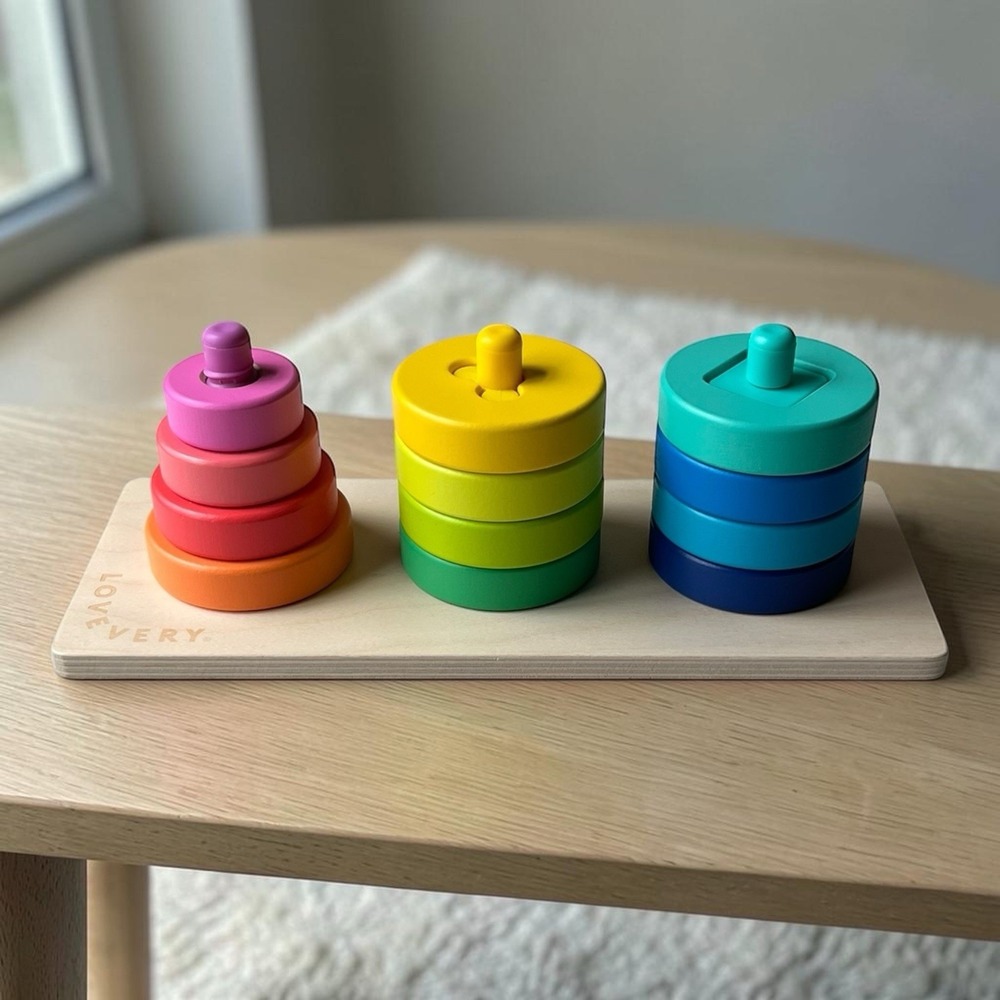 Lovevery Wood Sorting Stacking Shapes Colors Toy INVESTIGATOR Play Montessori